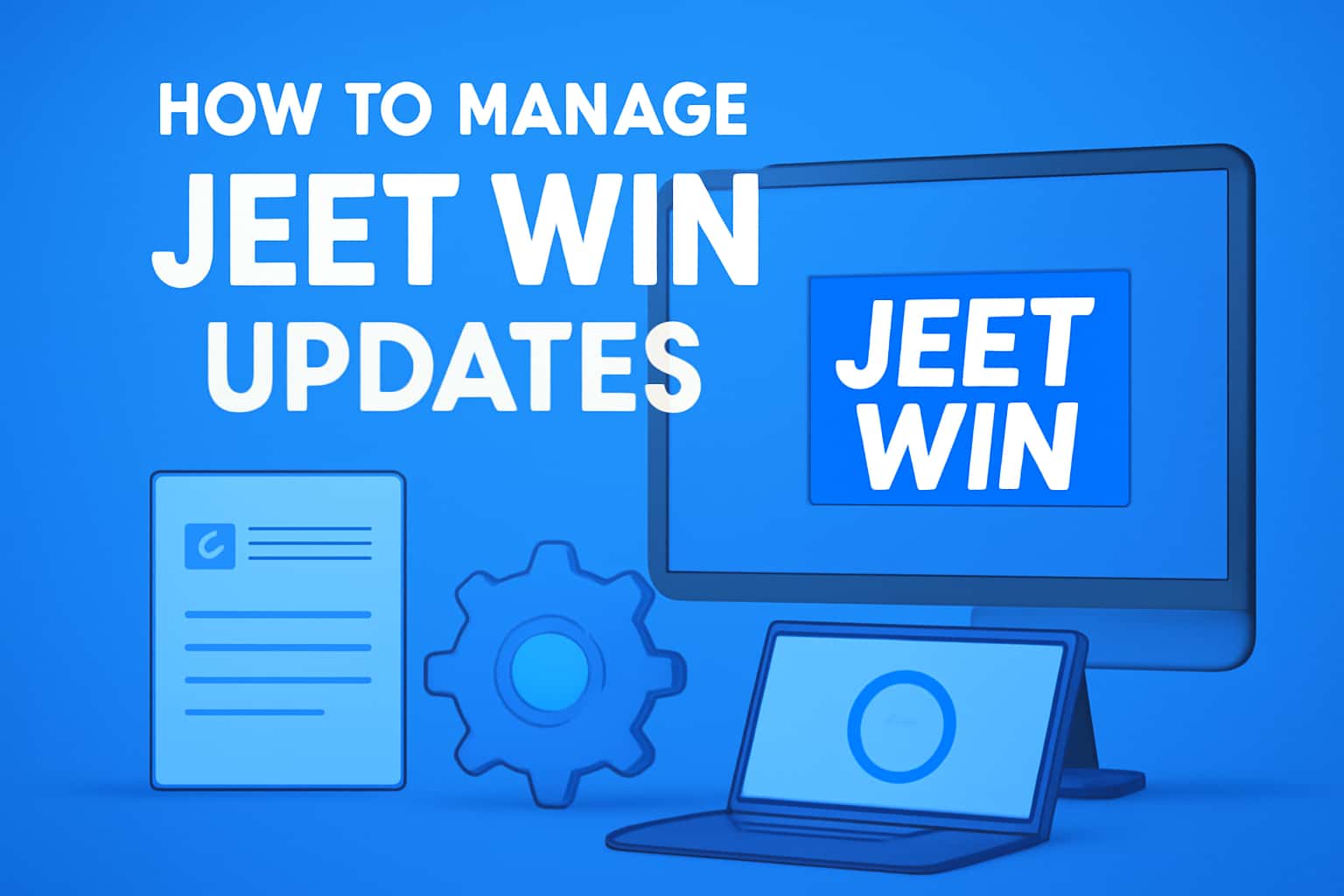 An informative graphic representing the process to manage Jeet Win updates.