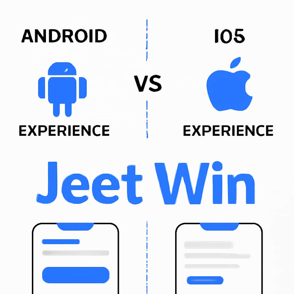 Diagram illustrating Android vs iOS functionalities for Jeet Win