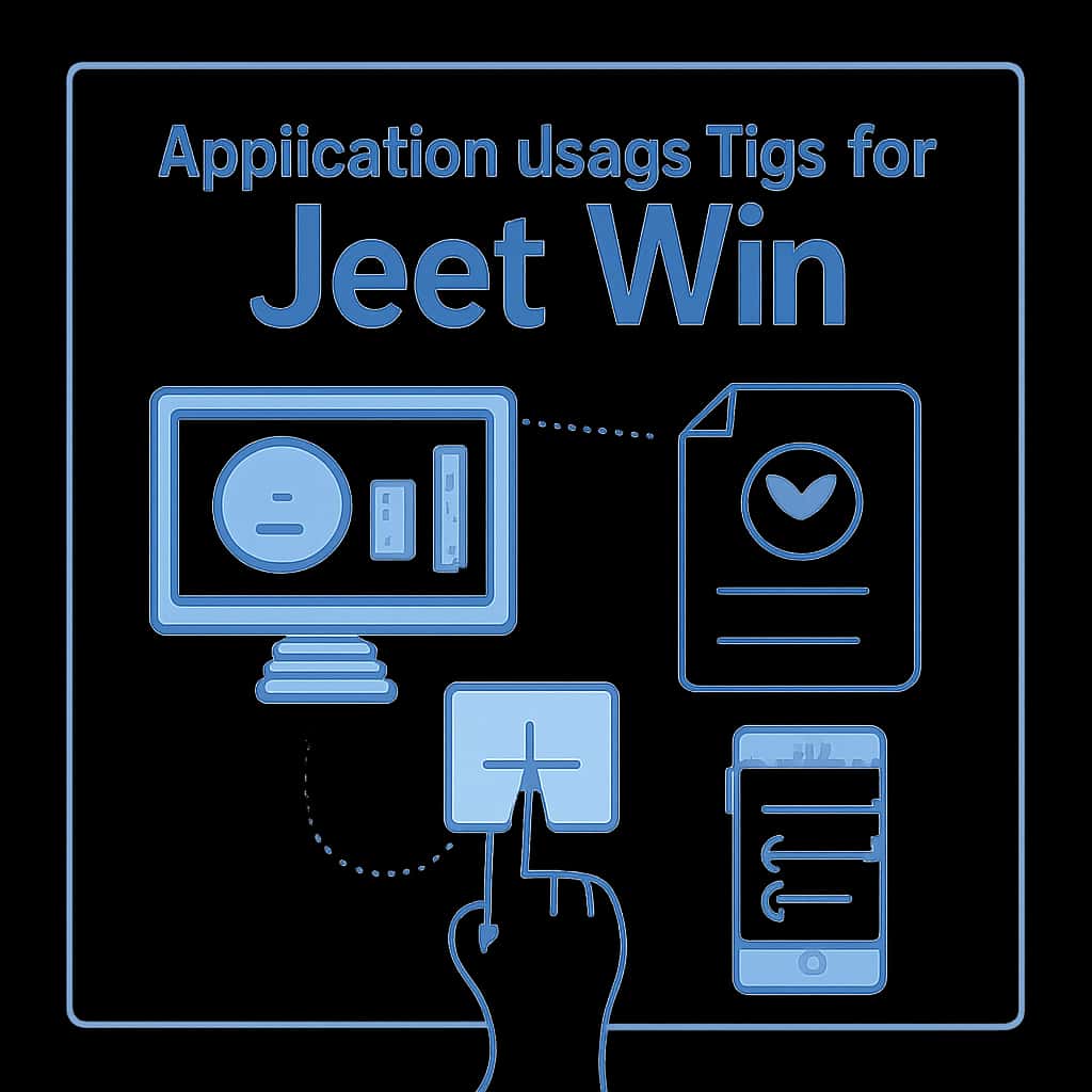 Illustration explaining application usage tips for Jeet Win.