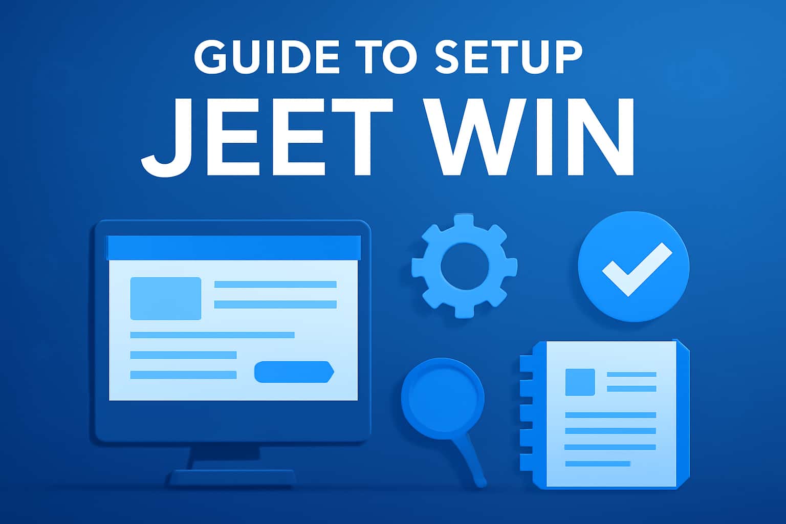 Informational scene showcasing the setup process for Jeet Win.