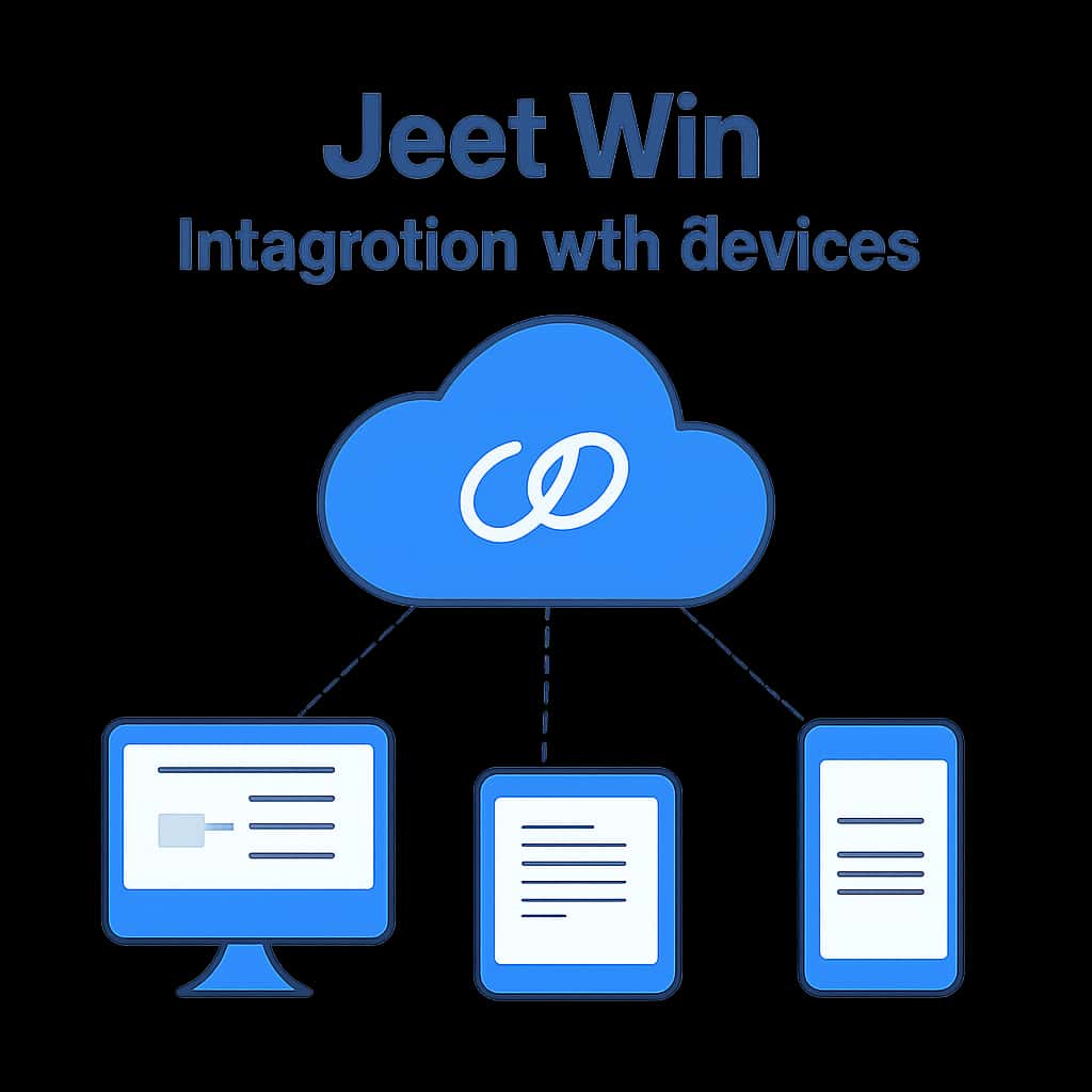 Illustration explaining Jeet Win integration with devices.