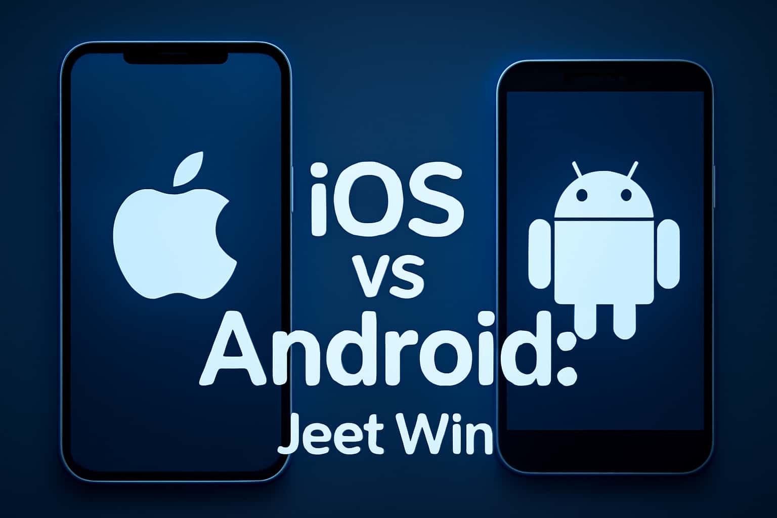 An informative visual representation of the differences between iOS and Android for Jeet Win.