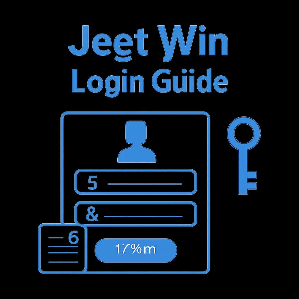 An educational diagram highlighting the login steps for Jeet Win.