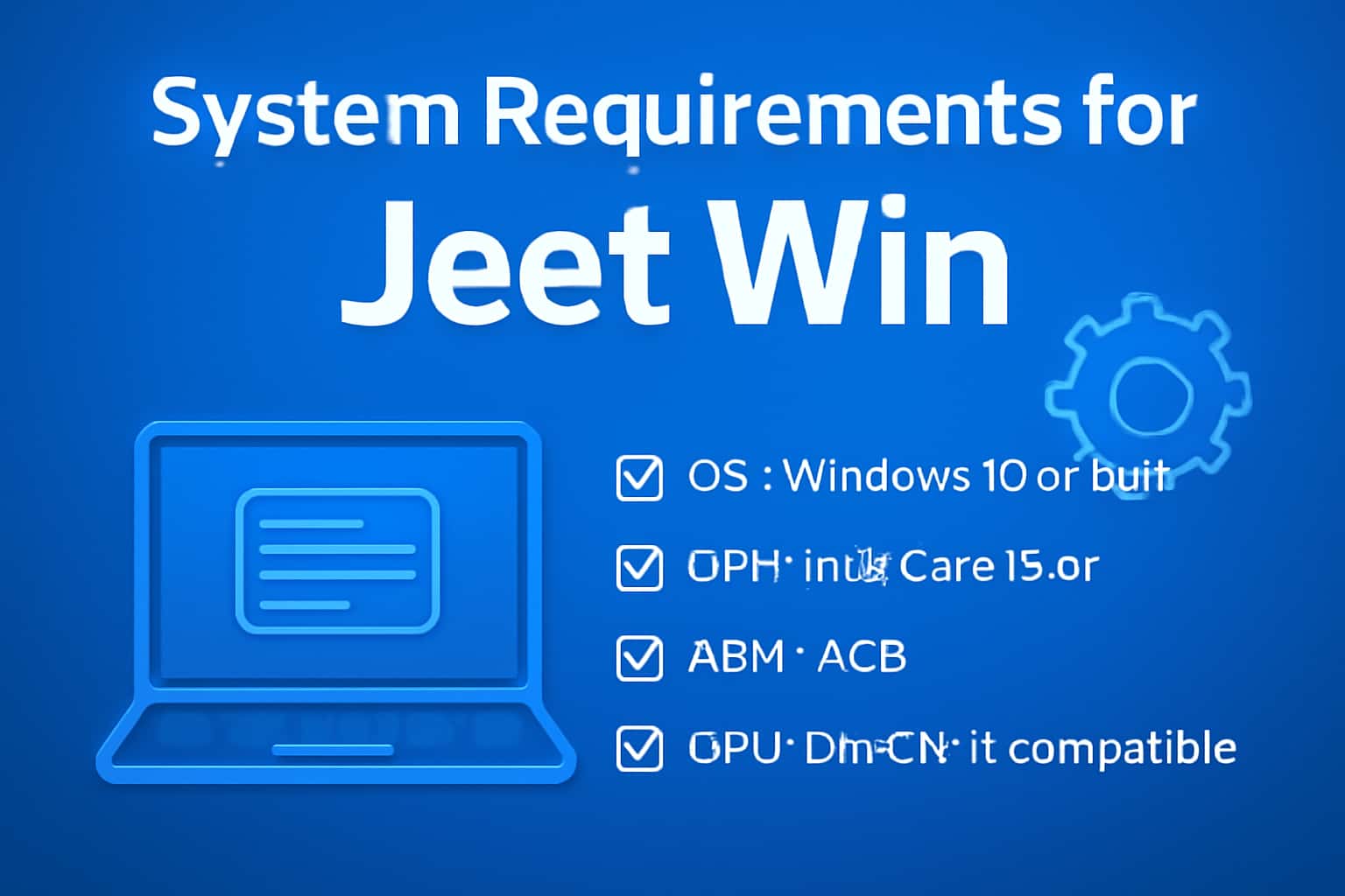 Informational scene depicting system requirements for Jeet Win.