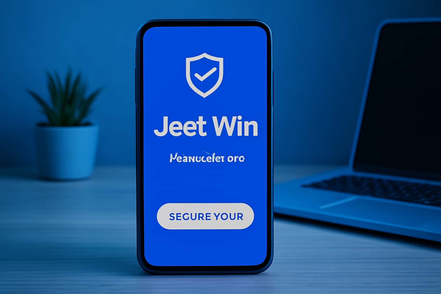 A professional setup guide image for the Jeet Win Android application.