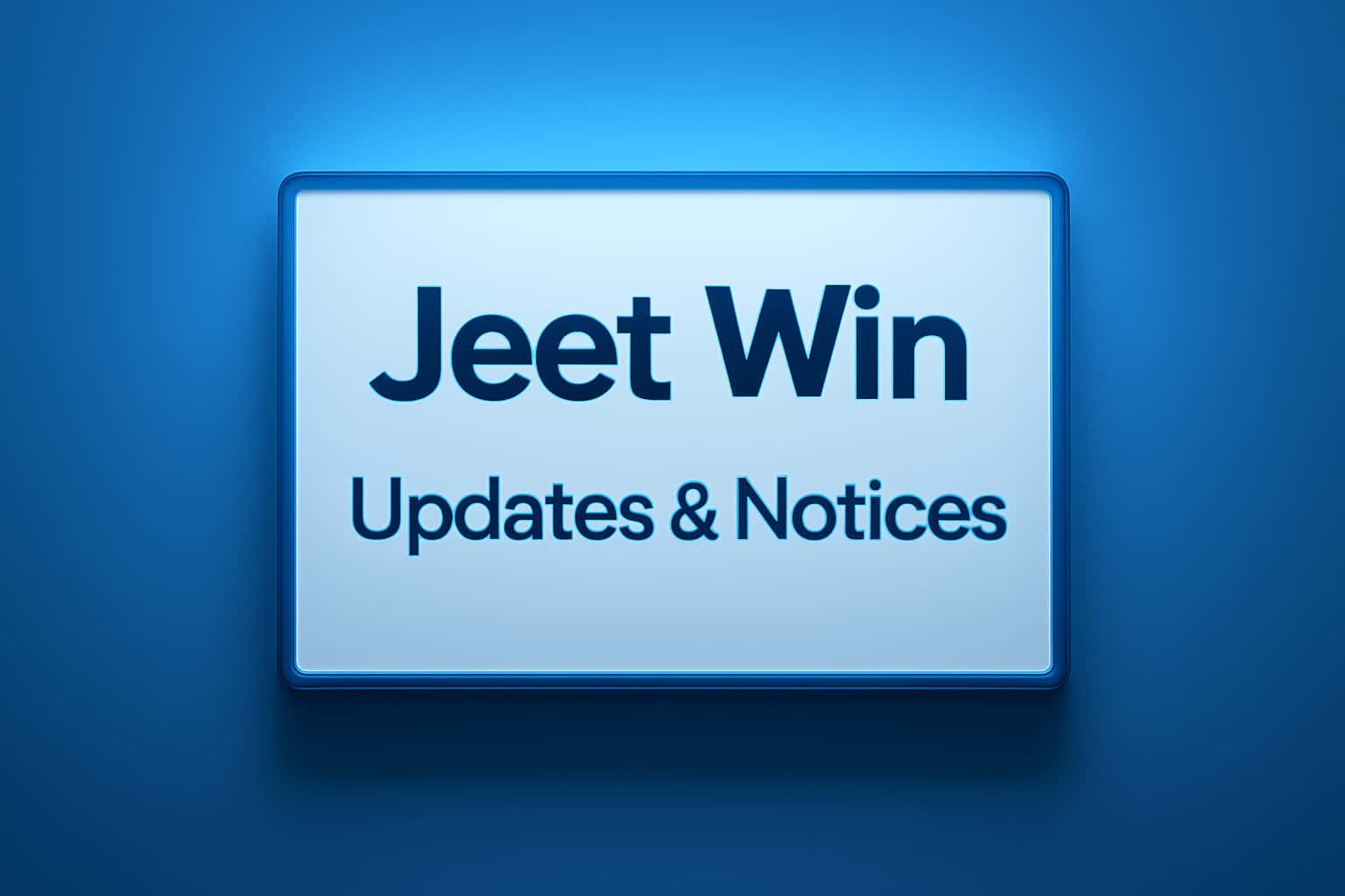 An informational scene depicting Jeet Win Updates & Notices.